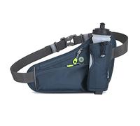 Wzxksoac Pack Bum Bag Waterproof Running Phone Bag with Water Bottle Holder for Men Women Running Cycling Hiking Walking Dark Grey