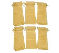 Wzxksoac Packaging Organza Wine Bag, Transparent Mesh Bottle Gift Bag, Wine Cover with Christmas Drawstring Dress (Gold,60Pcs)