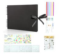 Wzxksoac Photo Albums 80 Black Pages Memory Books A4 Craft Paper DIY Scrapbooking Picture Birthday Childrens Gift,Black