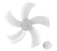 Wzxksoac Plastic Fan Blade 12 Inch 5 Blades with Nut Cover for Standing Pedestal Fan Leaf Table Fanner General Accessories White