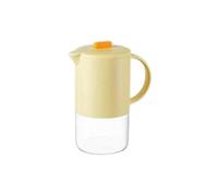 Wzxksoac Portable Glass Water Jug with Lid Kitchen Coffee Pot with Handle Coffee Tea Kettle Coffeeware Teaware 1500ml Yellow