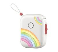 Wzxksoac Portable Thermal Printer Mini Printer with Stickers Printer for Storage Office Home Rainbow Color