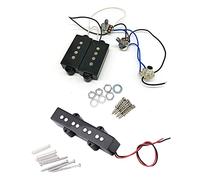 Wzxksoac Pro Electric Open Type Noiseless Bridge Pickup 95X18.3mm & Electric Guitar Pickup Wire Harness PB 4-String