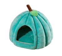 Wzxksoac Pumpkin Cat Bed, Cat Beds for Indoor Cats Pumpkin Shape Cat Cave Bed,Cat Tent with Removable Cushion Blue S