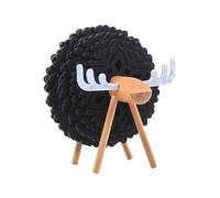 Wzxksoac Sheep Shape Drink Coasters Cup Pads Insulated Round Felt Cup Mats Home Office Table Decor Art Crafts Black
