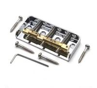 Wzxksoac Short Guitar Bridge Dual Load Guitar Bridge with Cut-Down Sides with Compensated Brass Saddles for TL Guitar Chrome