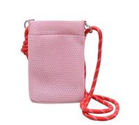 Wzxksoac Solid Color Sweet Mesh Bag Hollow Shoulder Mobile Phone Storage Bag for Teenagers Pink