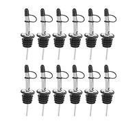 Wzxksoac Stainless Steel Liquor Bottle Pourers with Siamese Rubber Dust Caps,Pour Spouts for Liquor Bottles
