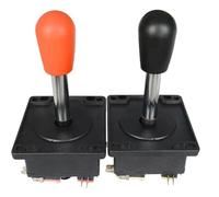 Wzxksoac Stick Joystick Game Cabinet Accessories 2pcs with 3-Terminal Micro Switch Red Topball Bat Ball Head