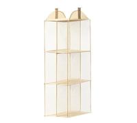 Wzxksoac Transparent Dust-Proof Storage Bag- Eco-Friendly Hanging Tote Bag Organizer Solution for Closet Space Management Khaki 3 Layers