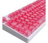Wzxksoac Transparent Jelly Keycap Set 115 Key Custom Pink Key Cap Artisan Mechanical Keyboard MX Switch Point Keycap