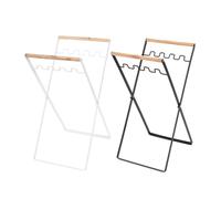 Wzxksoac Trash Bag Holder with Wood Handle Portable Kitchen Garbage Sorting Rack Separate Recycling Waste Bin for Camping C