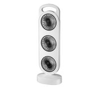 Wzxksoac Triple Turbine Design Fan USB Charging High Wind Desktop Fan Portable Home Outdoor Dormitory Fan Silent Operation White and Black