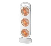 Wzxksoac Triple Turbine Design Fan USB Charging High Wind Desktop Fan Portable Home Outdoor Dormitory Fan Silent Operation White and Orange