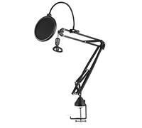 Wzxksoac Universal Adjustable Mic Microphone Scissor Suspension Arm Stand and Table Mounting Clamp Metal Mount Kit