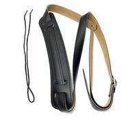 Wzxksoac Universal Guitar Strap Acoustic Electric Folk Guitar Pad Adjustable Length Shoulder Strap Leather Black