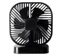 Wzxksoac USB Fan with Magnetic Base-5xAA Battery or USB Charging-Powered Desk Fan Featuring Three Speeds Timing Function, Ideal for Outdoor Camping Quiet Operation Silent Black