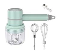 Wzxksoac Wireless Food Mixer 3 Speed Handheld Electric Egg Beater Garlic Baking Mixer Multifunctional Food Processor Green