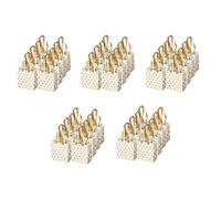 Wzxksoac with Ribbon Handles Gold Mini Gift Bag,for Birthday Weddings Christmas (Metallic Dots 40 Pack Bulk)