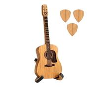 Wzxksoac Wooden Portable Guitar Pick Display Box with Stand Storage Box, Guitarist Music Gift