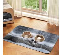 WZYCWB 30x45cm A Sleeping Dog Printed Pet Absorbent Placemats - Non-Slip Food Mats for Dogs and Cats Food Bowls and Water Placemats