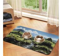 WZYCWB 30x45cm Alpine Farm Cows Patterned pet placemat Food mat - for cat and Dog Food Bowl mats, Foldable and Easy to Store