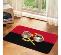 WZYCWB 30x45cm Angola Flag Printed Pet Absorbent Placemats - Non-Slip Food Mats for Dogs and Cats Food Bowls and Water Placemats