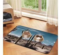WZYCWB 30x45cm Beautiful Cactus Printed Pet Absorbent Placemats - Non-Slip Food Mats for Dogs and Cats Food Bowls and Water Placemats