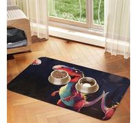 WZYCWB 30x45cm Big-mouthed Dinosaur Patterned pet placemat Food mat - for cat and Dog Food Bowl mats, Foldable and Easy to Store