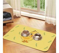 WZYCWB 30x45cm Cartoon Duck Printed Pet Absorbent Placemats - Non-Slip Food Mats for Dogs and Cats Food Bowls and Water Placemats