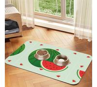 WZYCWB 30x45cm Cartoon Watermelon Patterned pet placemat Food mat - for cat and Dog Food Bowl mats, Foldable and Easy to Store