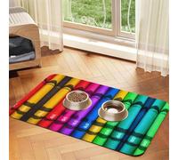 WZYCWB 30x45cm Colored Crayons Printed Pet Absorbent Placemats - Non-Slip Food Mats for Dogs and Cats Food Bowls and Water Placemats
