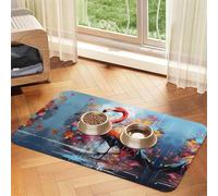 WZYCWB 30x45cm Colorful Flamingos Patterned pet placemat Food mat - for cat and Dog Food Bowl mats, Foldable and Easy to Store