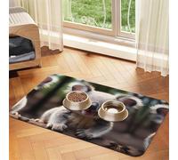 WZYCWB 30x45cm Cute Koala Printed Pet Absorbent Placemats - Non-Slip Food Mats for Dogs and Cats Food Bowls and Water Placemats
