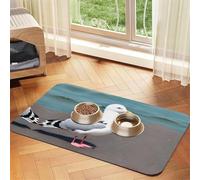 WZYCWB 30x45cm Cute Seagull Patterned pet placemat Food mat - for cat and Dog Food Bowl mats, Foldable and Easy to Store