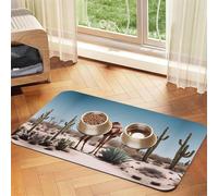 WZYCWB 30x45cm Desert Cute Camel Printed Pet Absorbent Placemats - Non-Slip Food Mats for Dogs and Cats Food Bowls and Water Placemats