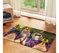 WZYCWB 30x45cm Desert Grapes Patterned pet placemat Food mat - for cat and Dog Food Bowl mats, Foldable and Easy to Store