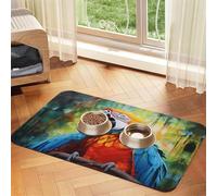 WZYCWB 30x45cm Dumb Parrot. Printed Pet Absorbent Placemats - Non-Slip Food Mats for Dogs and Cats Food Bowls and Water Placemats