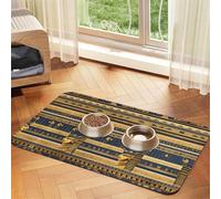 WZYCWB 30x45cm Egyptian Pharaonic Frescoes Patterned pet placemat Food mat - for cat and Dog Food Bowl mats, Foldable and Easy to Store