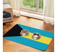 WZYCWB 30x45cm Flag of The Bahamas Patterned pet placemat Food mat - for cat and Dog Food Bowl mats, Foldable and Easy to Store