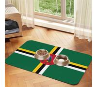 WZYCWB 30x45cm Flag of The Commonwealth of Dominica Printed Pet Absorbent Placemats - Non-Slip Food Mats for Dogs and Cats Food Bowls and Water Placemats
