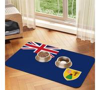 WZYCWB 30x45cm Flag of The Turks and Caicos Islands Printed Pet Absorbent Placemats - Non-Slip Food Mats for Dogs and Cats Food Bowls and Water Placemats