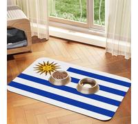 WZYCWB 30x45cm Flag of Uruguay Printed Pet Absorbent Placemats - Non-Slip Food Mats for Dogs and Cats Food Bowls and Water Placemats
