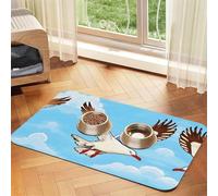 WZYCWB 30x45cm Flying Seagulls Printed Pet Absorbent Placemats - Non-Slip Food Mats for Dogs and Cats Food Bowls and Water Placemats