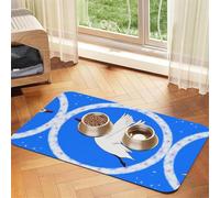 WZYCWB 30x45cm Flying White Goose Patterned pet placemat Food mat - for cat and Dog Food Bowl mats, Foldable and Easy to Store