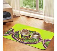 WZYCWB 30x45cm Frog in a Pond Patterned pet placemat Food mat - for cat and Dog Food Bowl mats, Foldable and Easy to Store