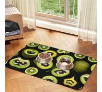 WZYCWB 30x45cm Green Kiwi Printed Pet Absorbent Placemats - Non-Slip Food Mats for Dogs and Cats Food Bowls and Water Placemats