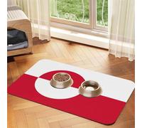 WZYCWB 30x45cm Greenland Flag Patterned pet placemat Food mat - for cat and Dog Food Bowl mats, Foldable and Easy to Store