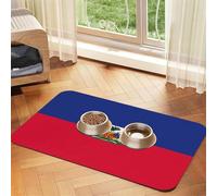 WZYCWB 30x45cm Haitian Flag Patterned pet placemat Food mat - for cat and Dog Food Bowl mats, Foldable and Easy to Store