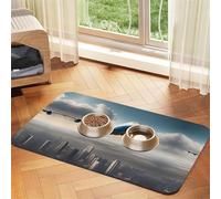 WZYCWB 30x45cm high Altitude Airplane Printed Pet Absorbent Placemats - Non-Slip Food Mats for Dogs and Cats Food Bowls and Water Placemats
